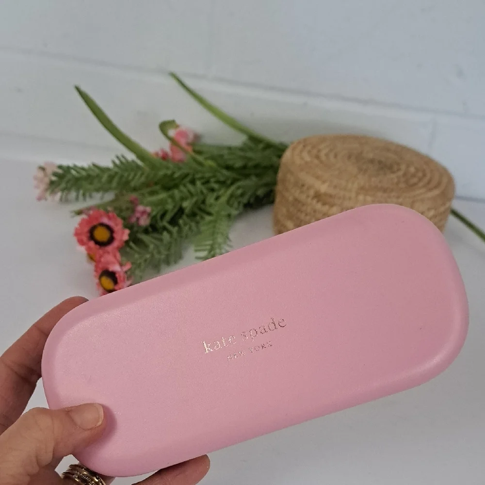 Kate Spade Pink Green Hello Sunshine Hard Shell Glasses Case